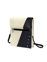 Load image into Gallery viewer, Tribeca Pouch with Shoelace Strap in Black/White