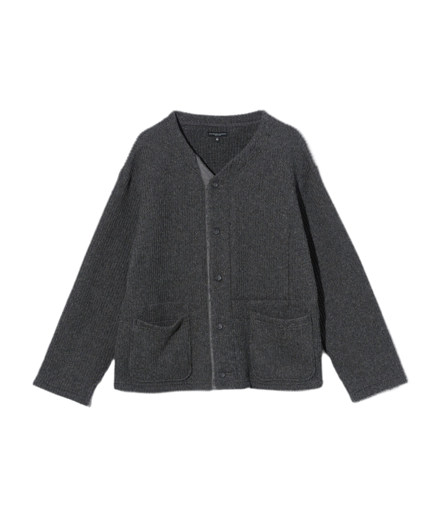 Knit Cardigan in Charcoal Wool Poly