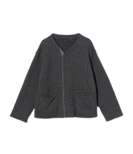Load image into Gallery viewer, Knit Cardigan in Charcoal Wool Poly