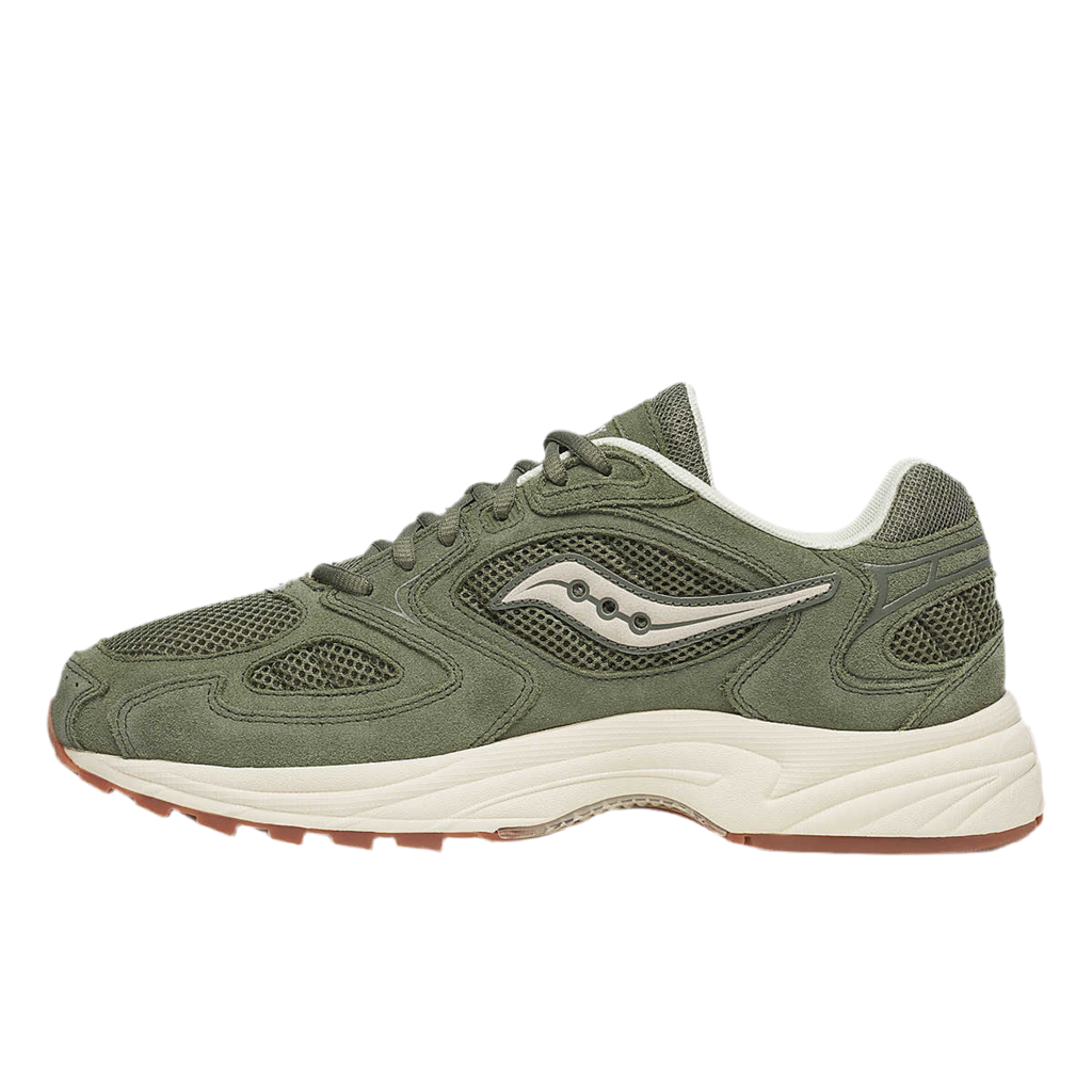 Grid Jazz 9 Suede in Olive/Off White