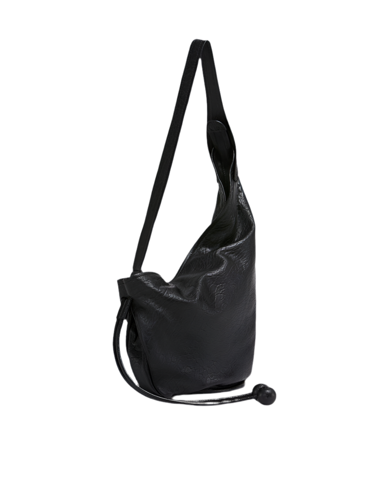 Small Nappa Hobo Bag in Black