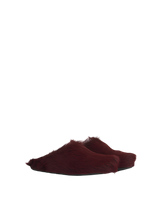 Load image into Gallery viewer, Fussbett Sabot Clog in Red Long Haircalfskin