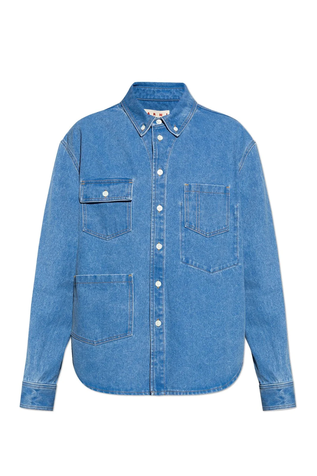 Buttoned Denim Shirt in Blue