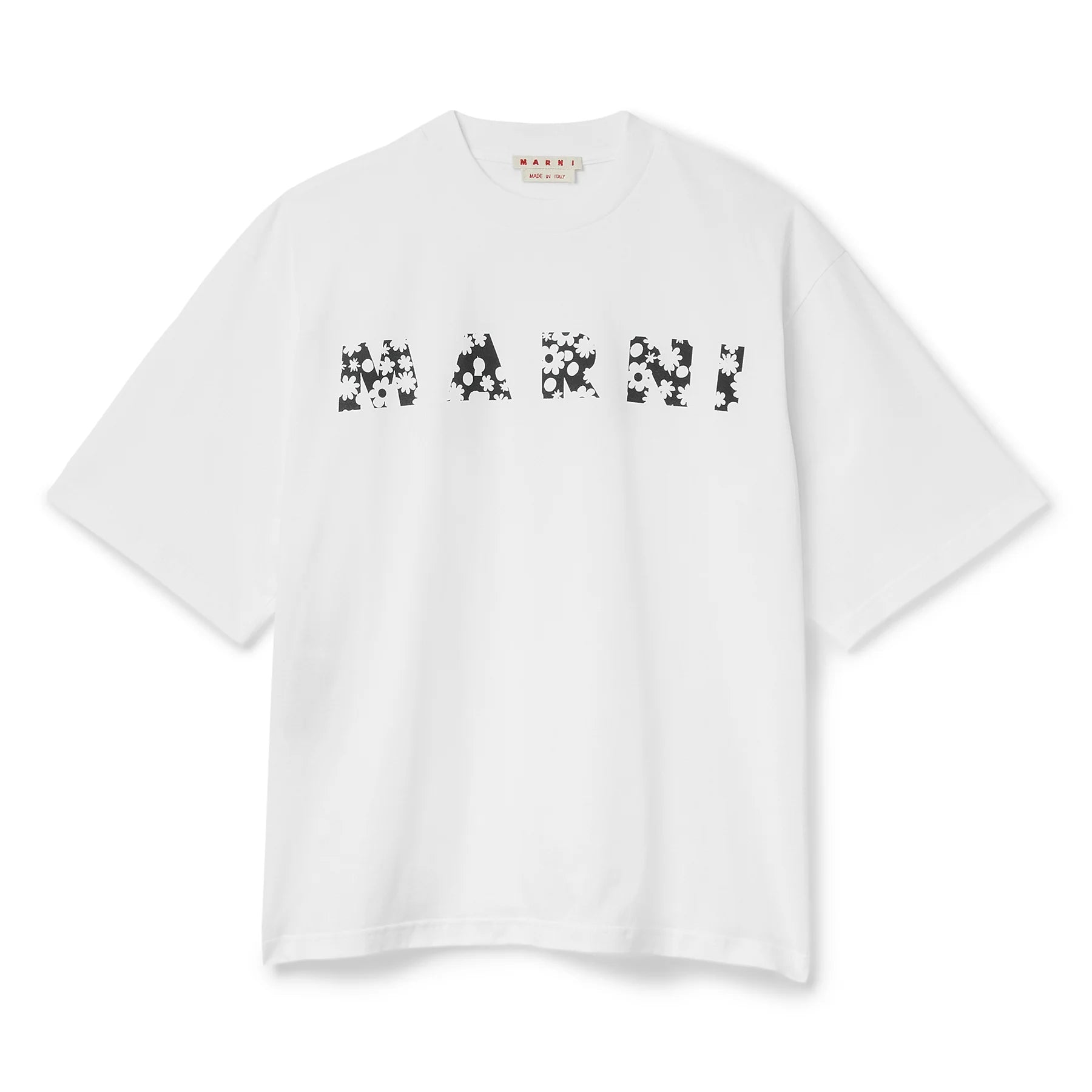 T-Shirt with Pop Fields Marni Logo in Black/White – www
