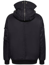 Load image into Gallery viewer, Hooded Long Bomber in Black
