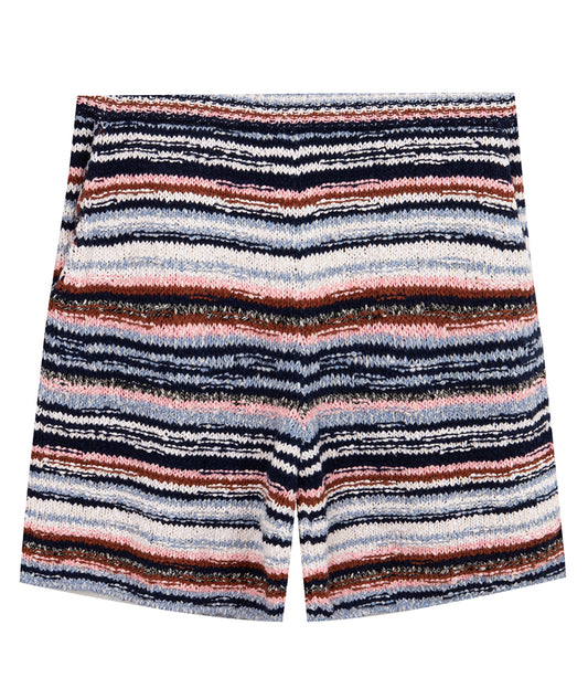 Striped Knit Shorts in Opal