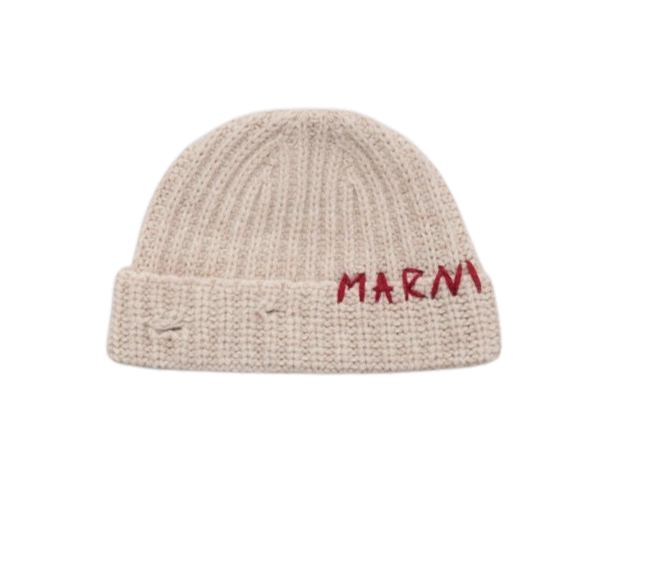 Shetland Wool Marni Mending Beanie in Beige