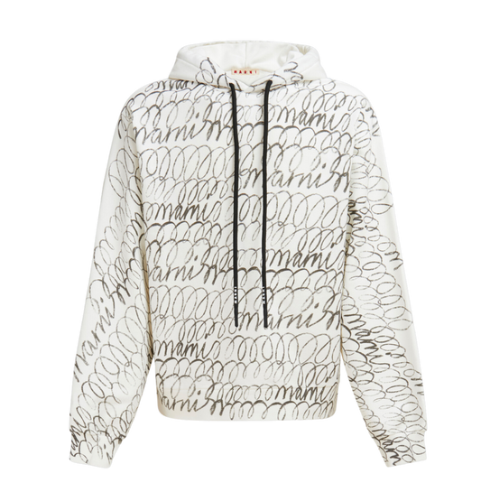 Scribble Hoodie in White