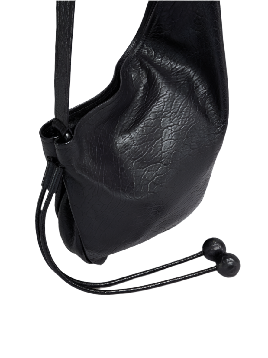 Small Nappa Hobo Bag in Black