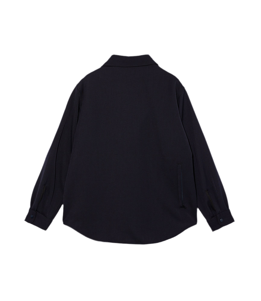 CPO Shirt Jacket in Dark Navy Heavy Wool Elastique