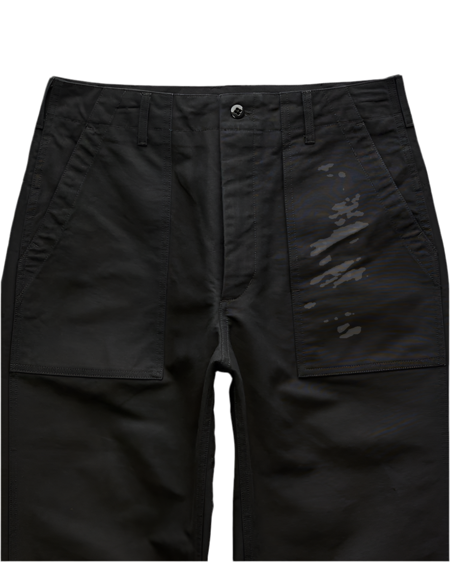 Fatigue Pant in Black Cotton Double Cloth