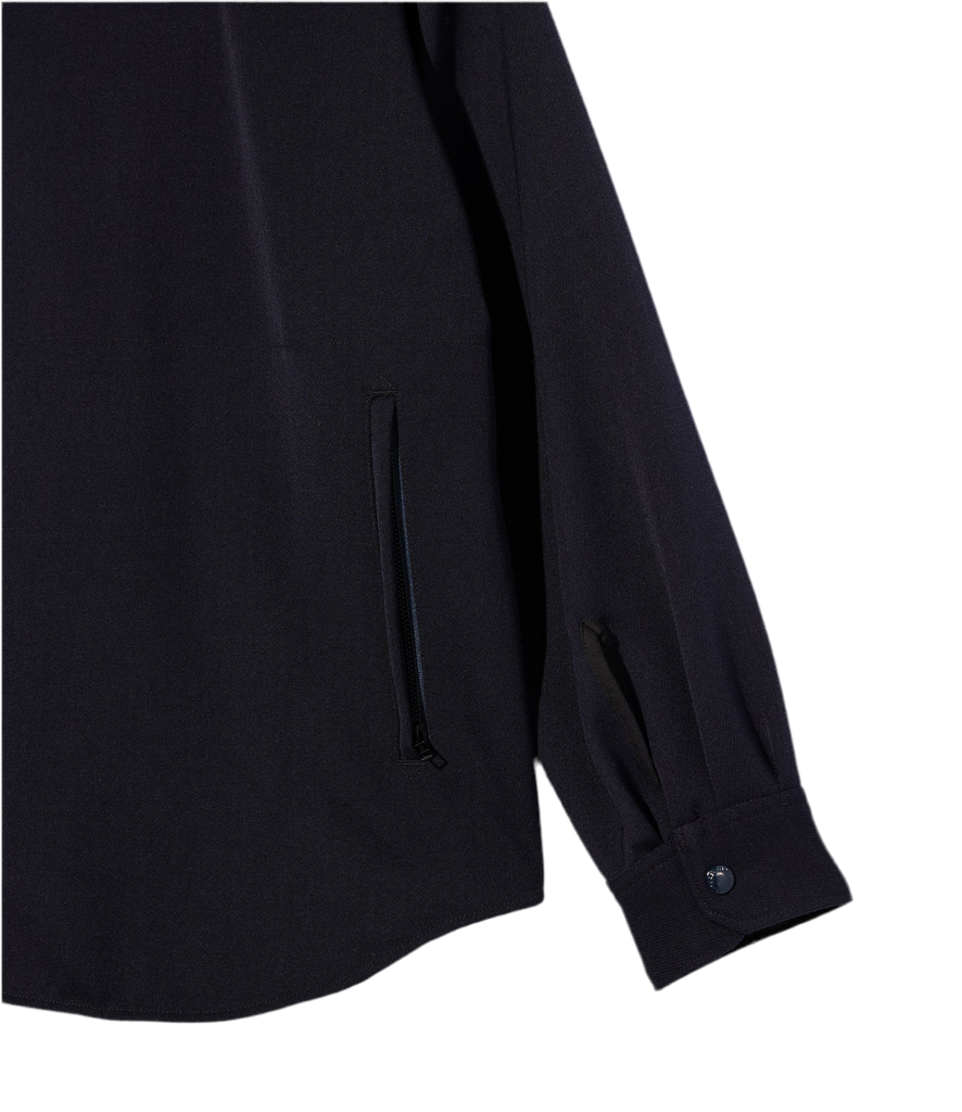 CPO Shirt Jacket in Dark Navy Heavy Wool Elastique