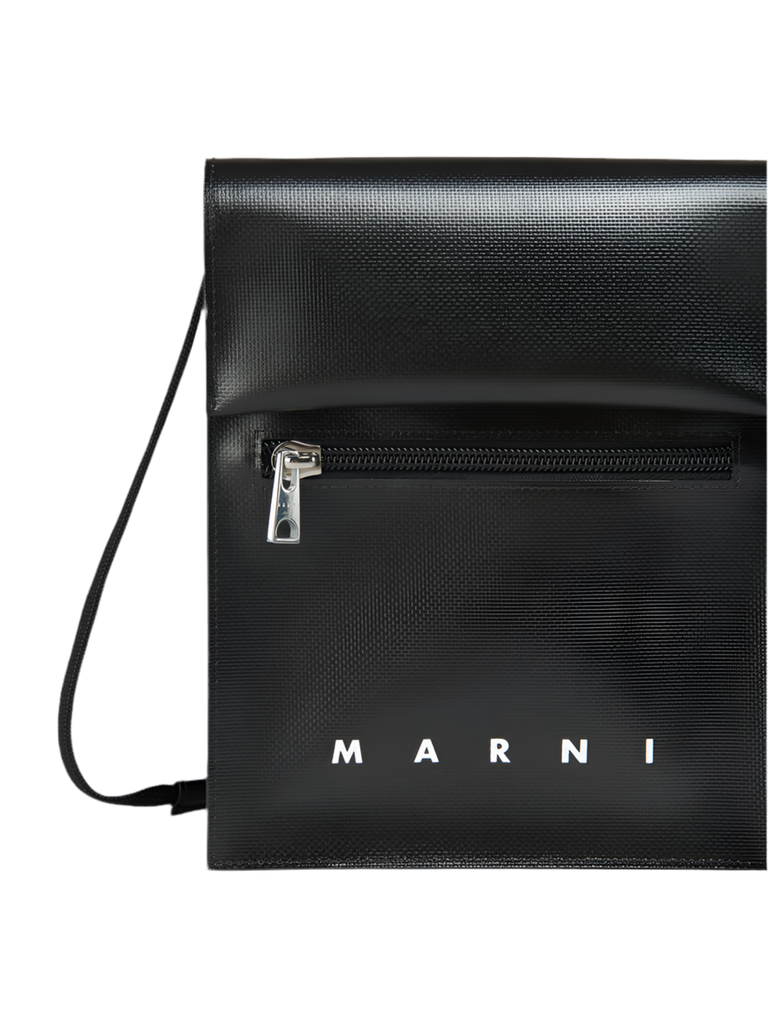 Pouch with Shoelace Strap in Black