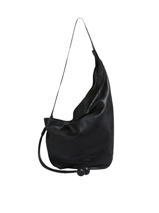 Small Nappa Hobo Bag in Black