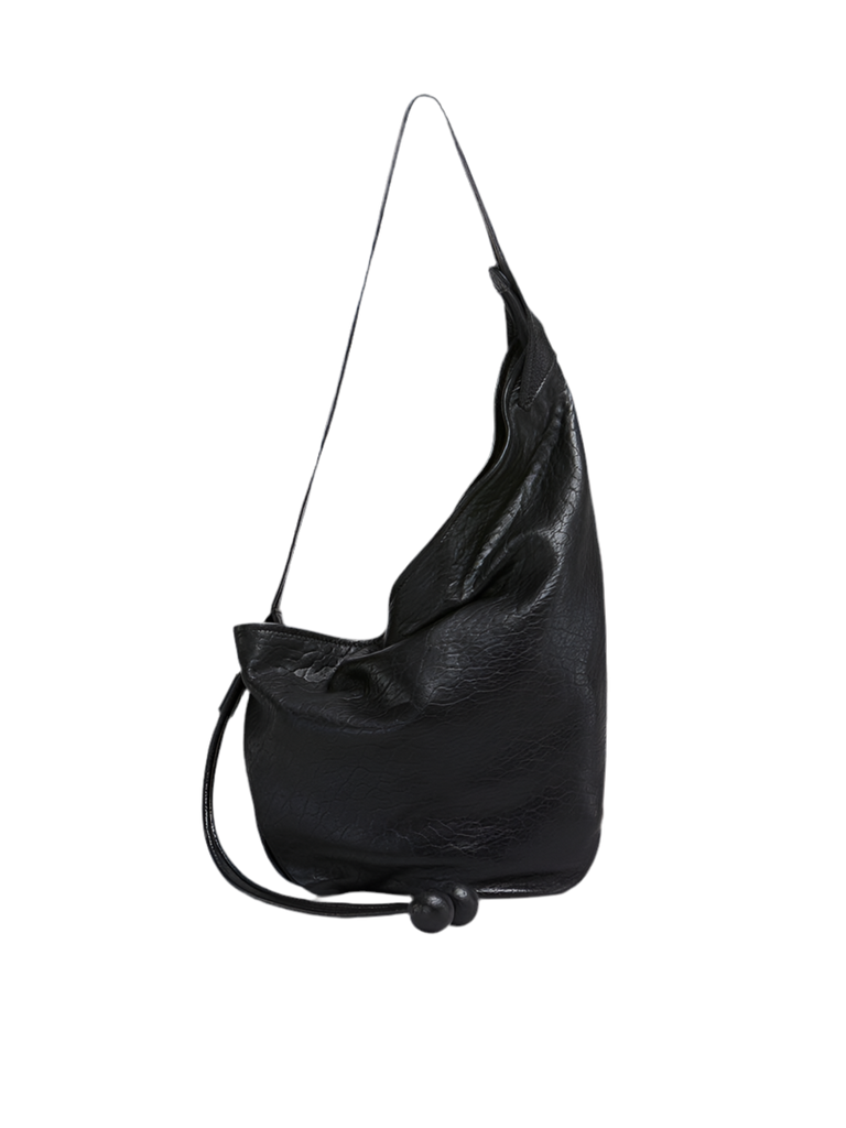 Small Nappa Hobo Bag in Black