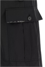 Load image into Gallery viewer, Water-Repellent Taffeta Wide-Leg Cargo Pants in Black