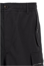 Load image into Gallery viewer, Water-Repellent Taffeta Wide-Leg Cargo Pants in Black