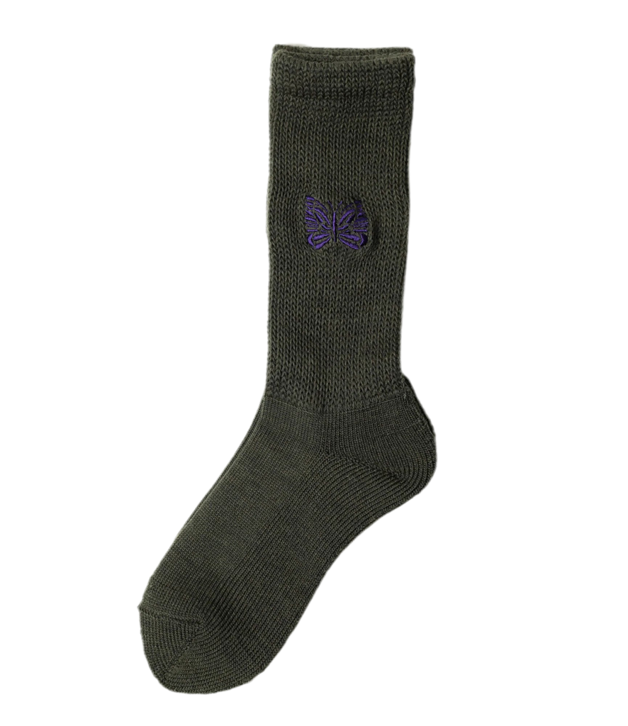 Pile Socks in Olive