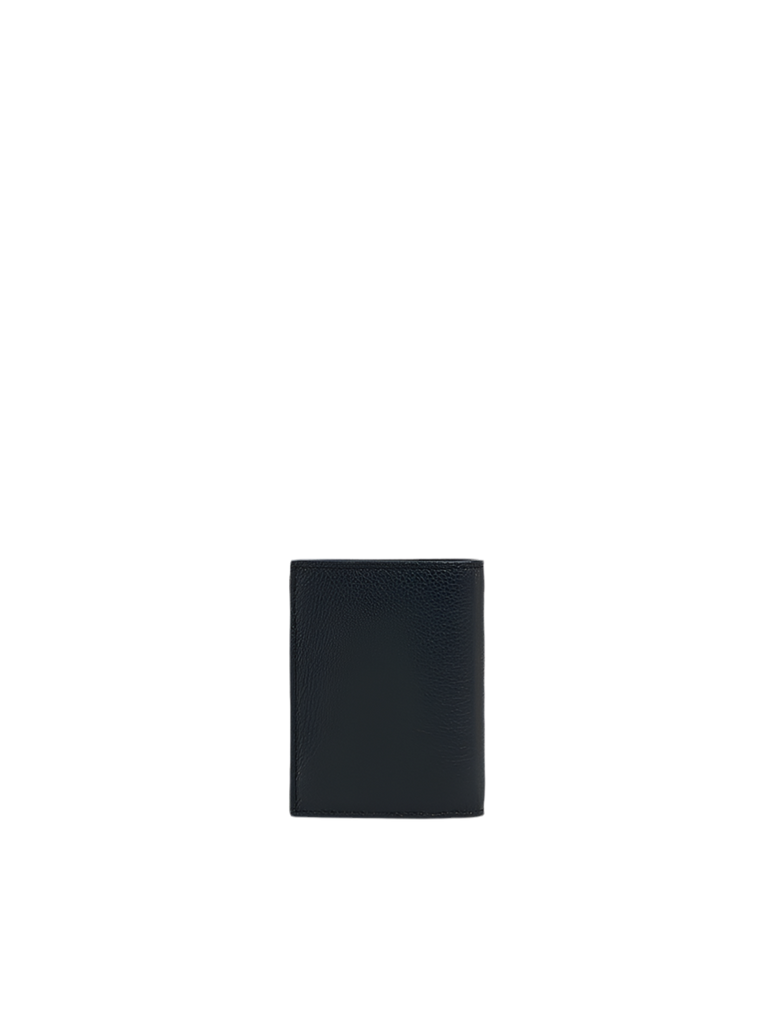 Leather Bifold Wallet with Marni Mending Embroidery in Black