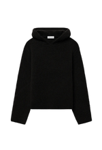 Load image into Gallery viewer, Wool Waffle Knit Poncho in Black