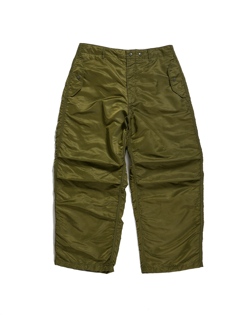 Over Pant in Olive Flight Satin