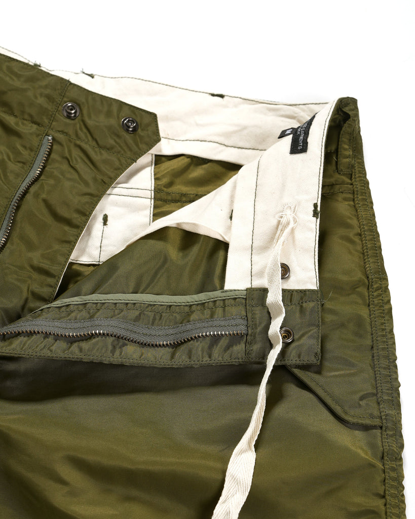 Over Pant in Olive Flight Satin