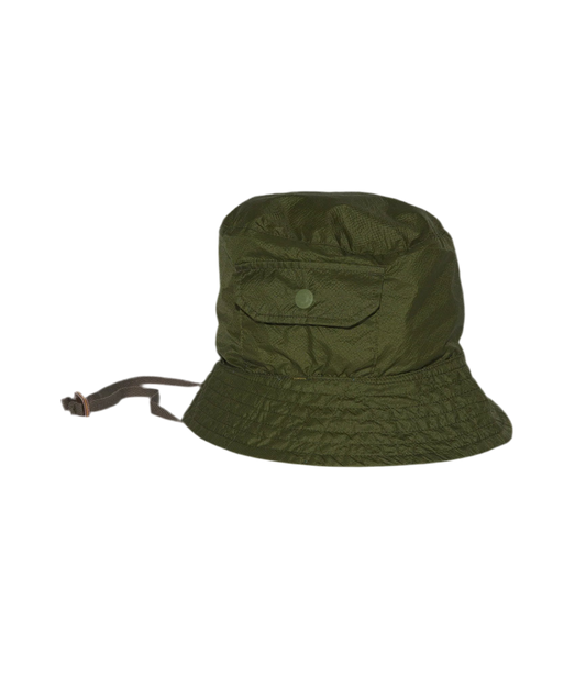 Explorer Hat in Olive Nylon Micro Ripstop