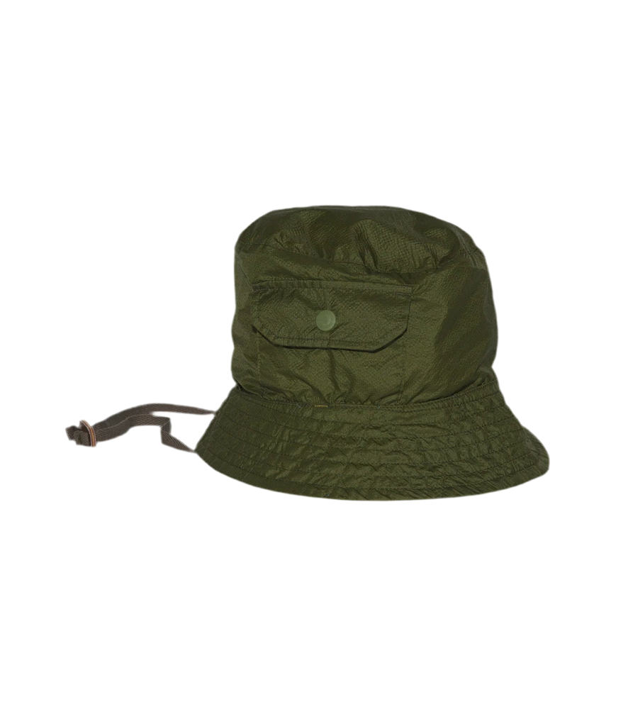 Explorer Hat in Olive Nylon Micro Ripstop