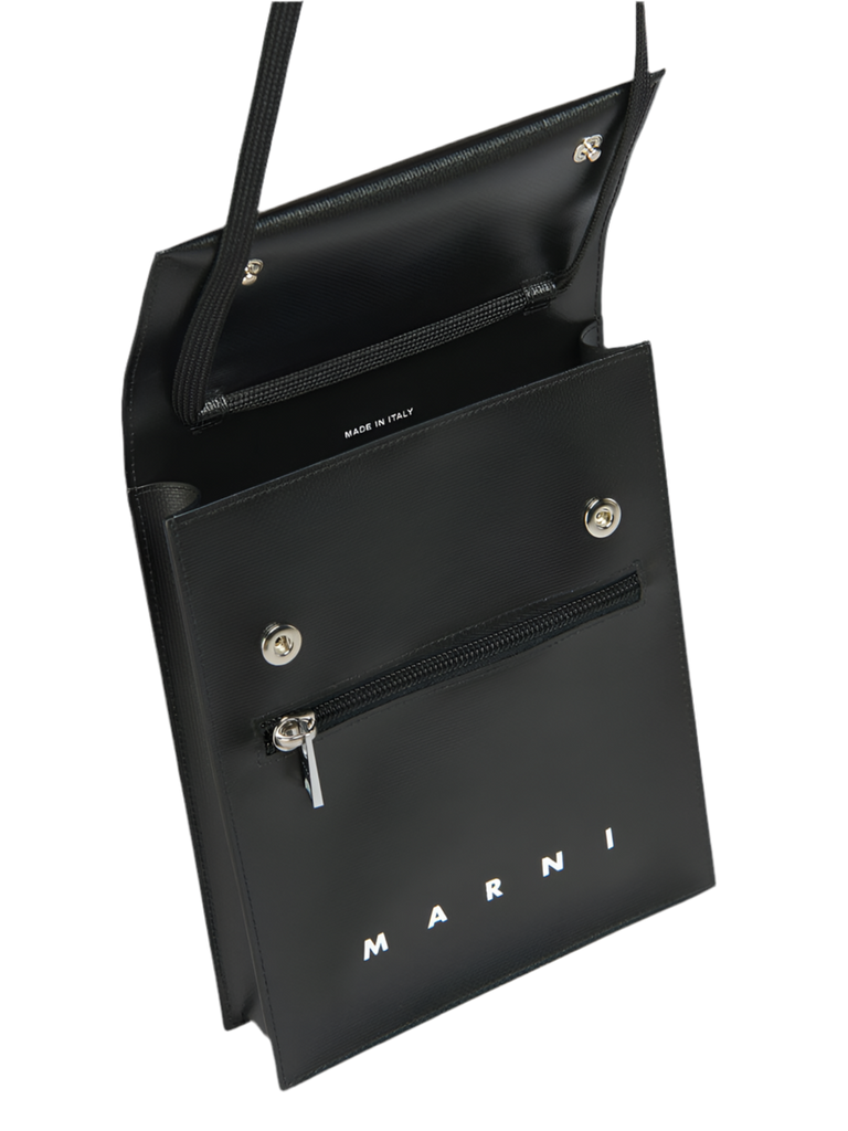 Pouch with Shoelace Strap in Black