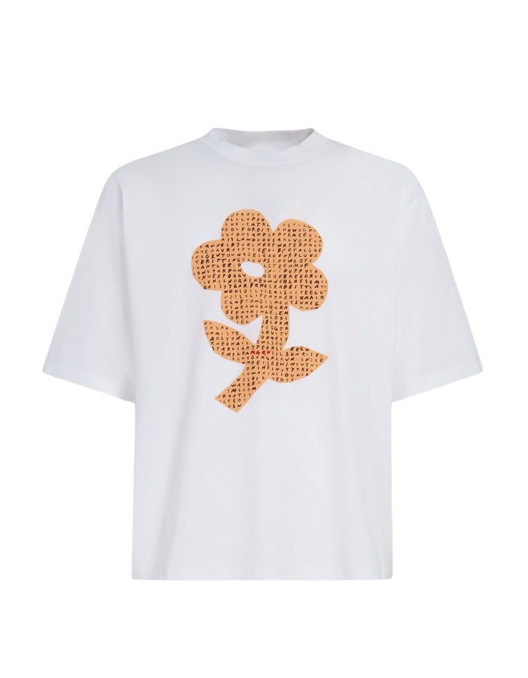 Flower Word Puzzle T-Shirt in White