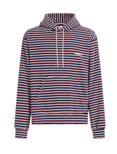 Load image into Gallery viewer, Striped Terry Hoodie in Red and Blue