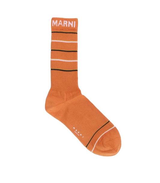 Techno Logo Socks in Nectarine