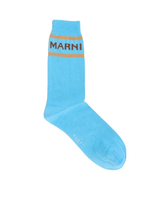 Techno Logo Socks in Powder Blue