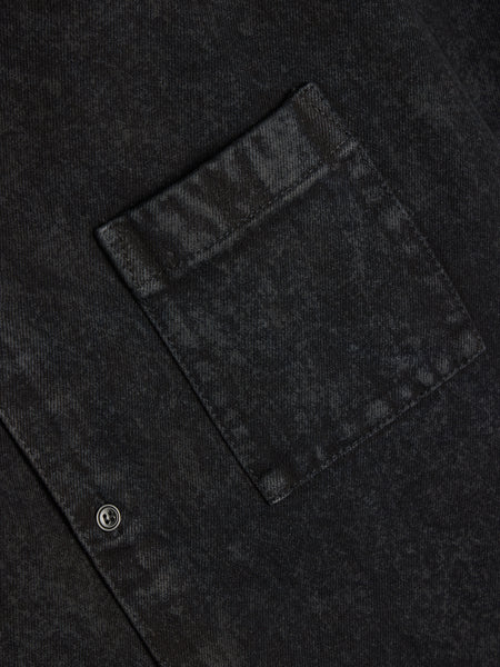 Marble Dyed Denim Shirt in Black