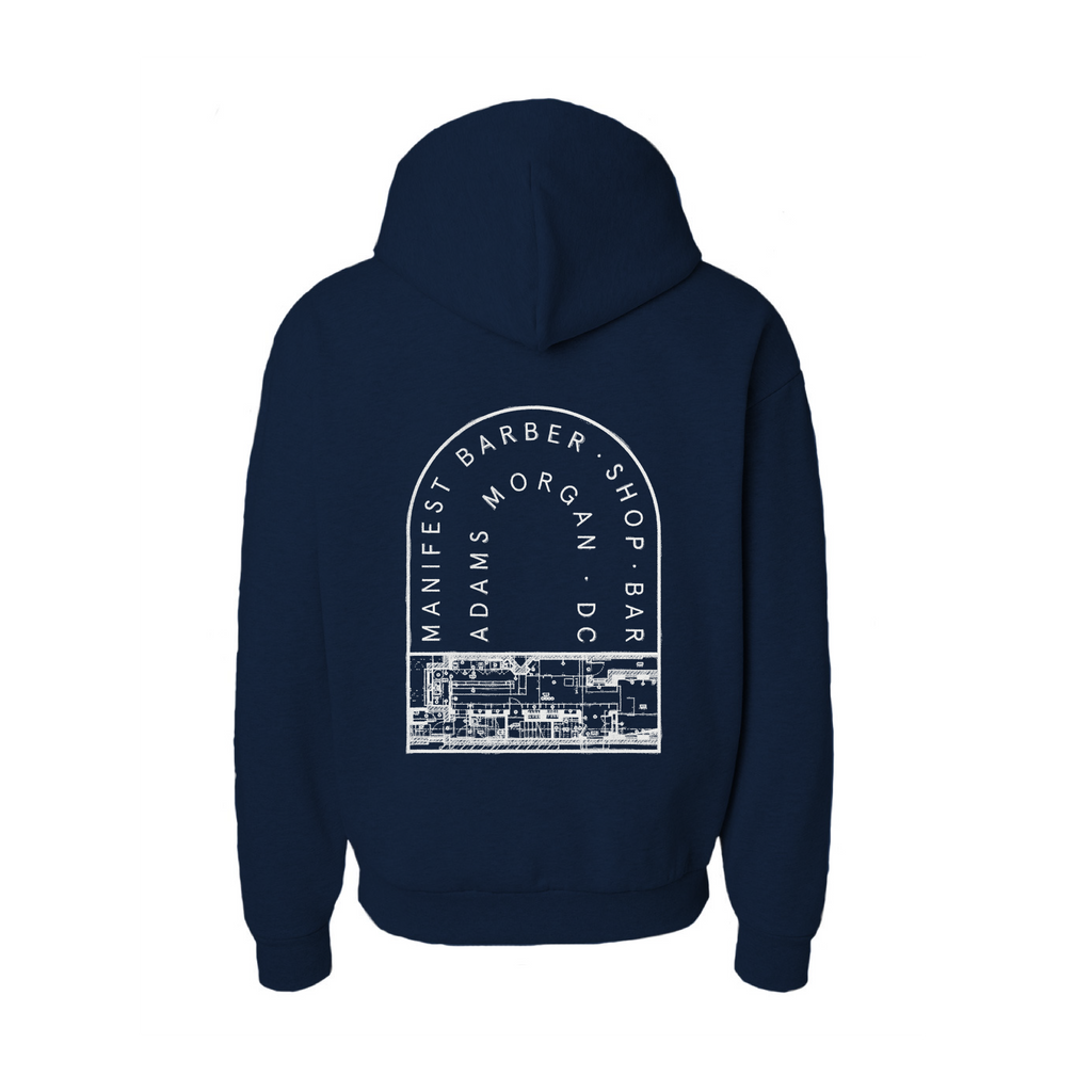 1807 Blueprint Hooded Sweatshirt in Navy