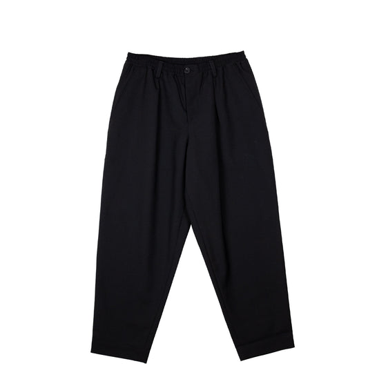 Tropical Wool Trousers with Drawstring Waist in Deep Blue