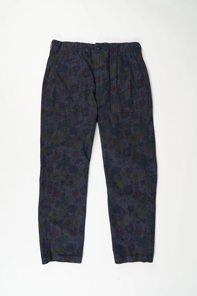 Fatigue Pant in Floral Print Denim