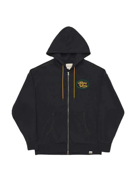 Roots Zip Up Hoodie in Black