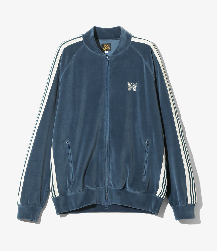 R.C. Velour Track Jacket in Marine Blue