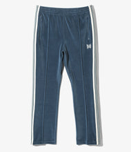 Load image into Gallery viewer, Narrow Velour Track  Pant in Marine Blue