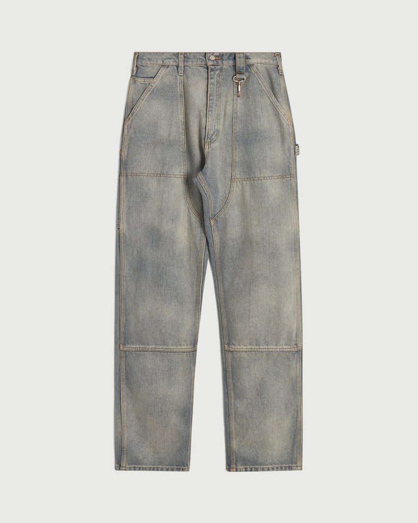 Double Knee Pant in Washed Denim