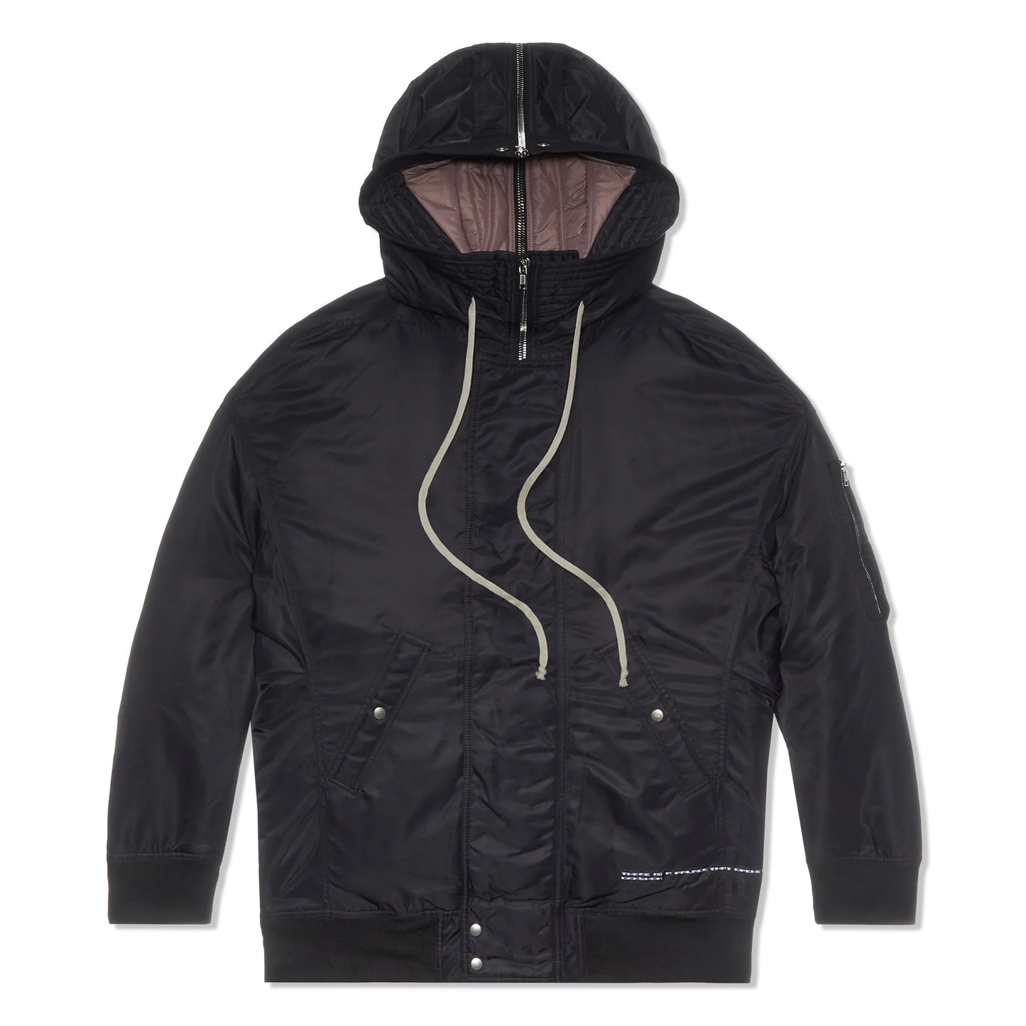 Hooded Long Bomber in Black