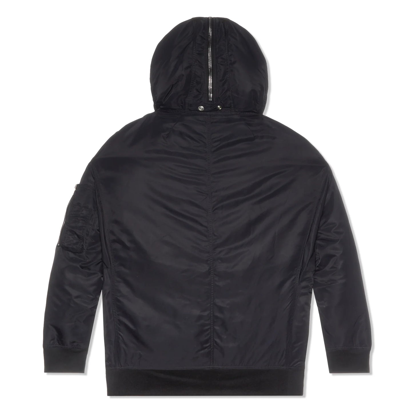 Hooded Long Bomber in Black
