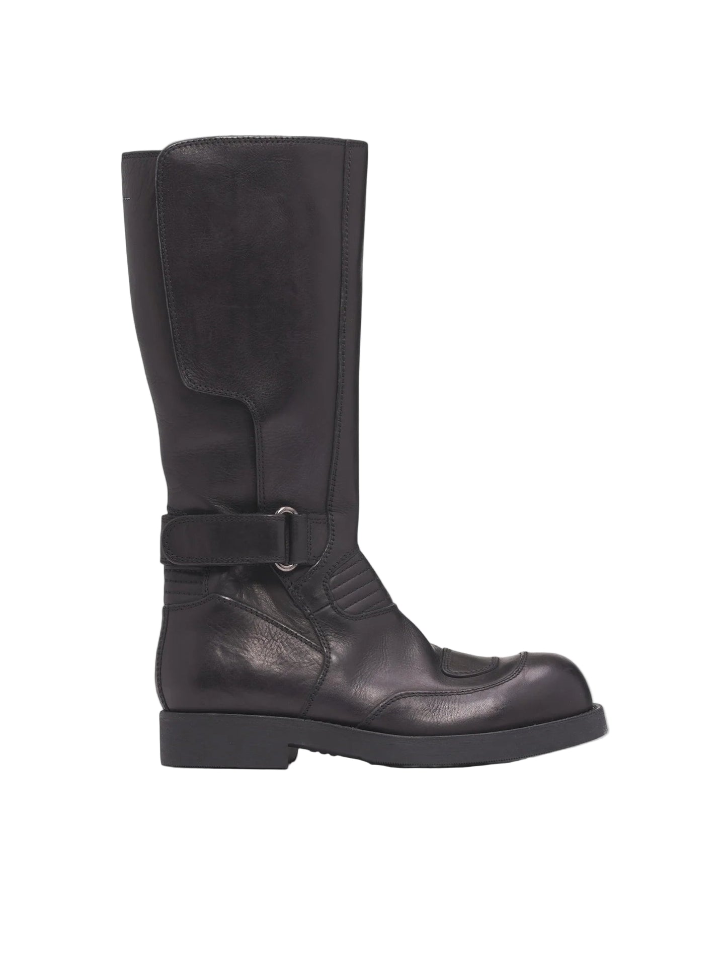 Leather Engineer Boots in Black