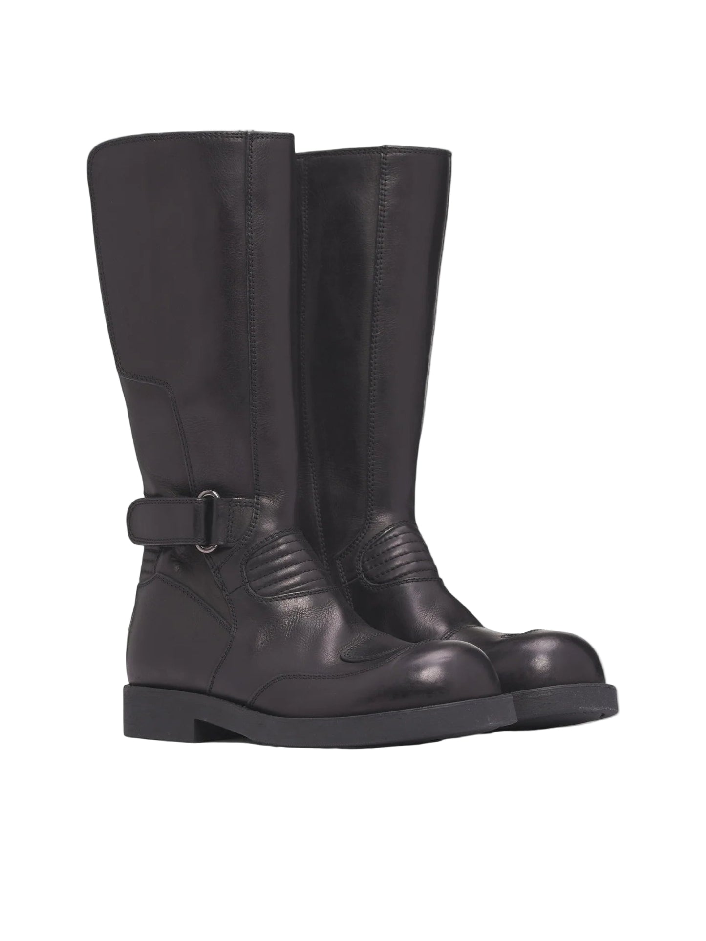 Leather Engineer Boots in Black