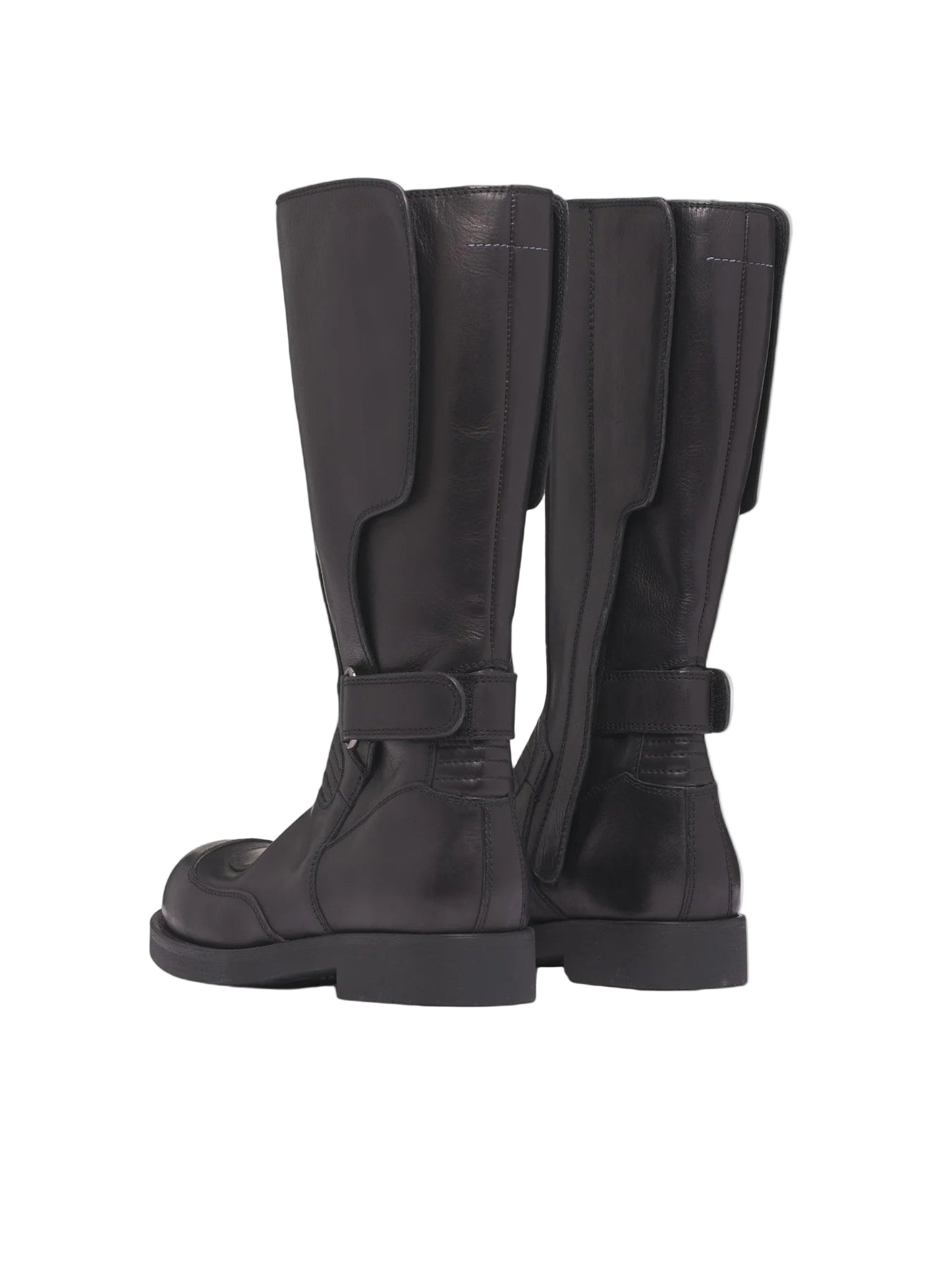 Leather Engineer Boots in Black