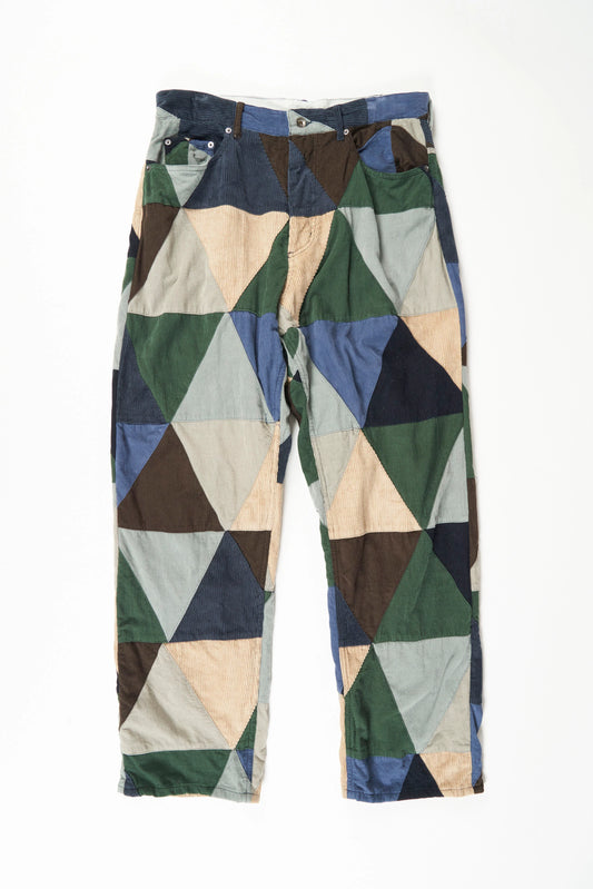 RF Jeans in Multi Color Corduroy Patchwork