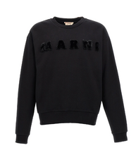 Load image into Gallery viewer, Faux Fur Logo Sweatshirt in Black