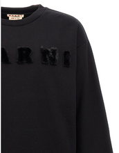 Load image into Gallery viewer, Faux Fur Logo Sweatshirt in Black