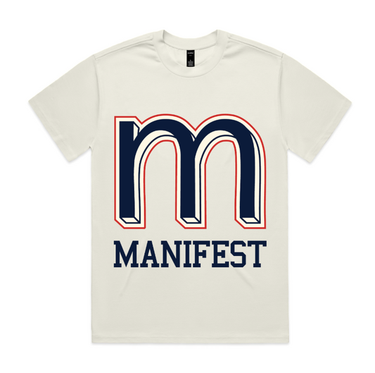 Collegiate 'M' T-Shirt in Cream